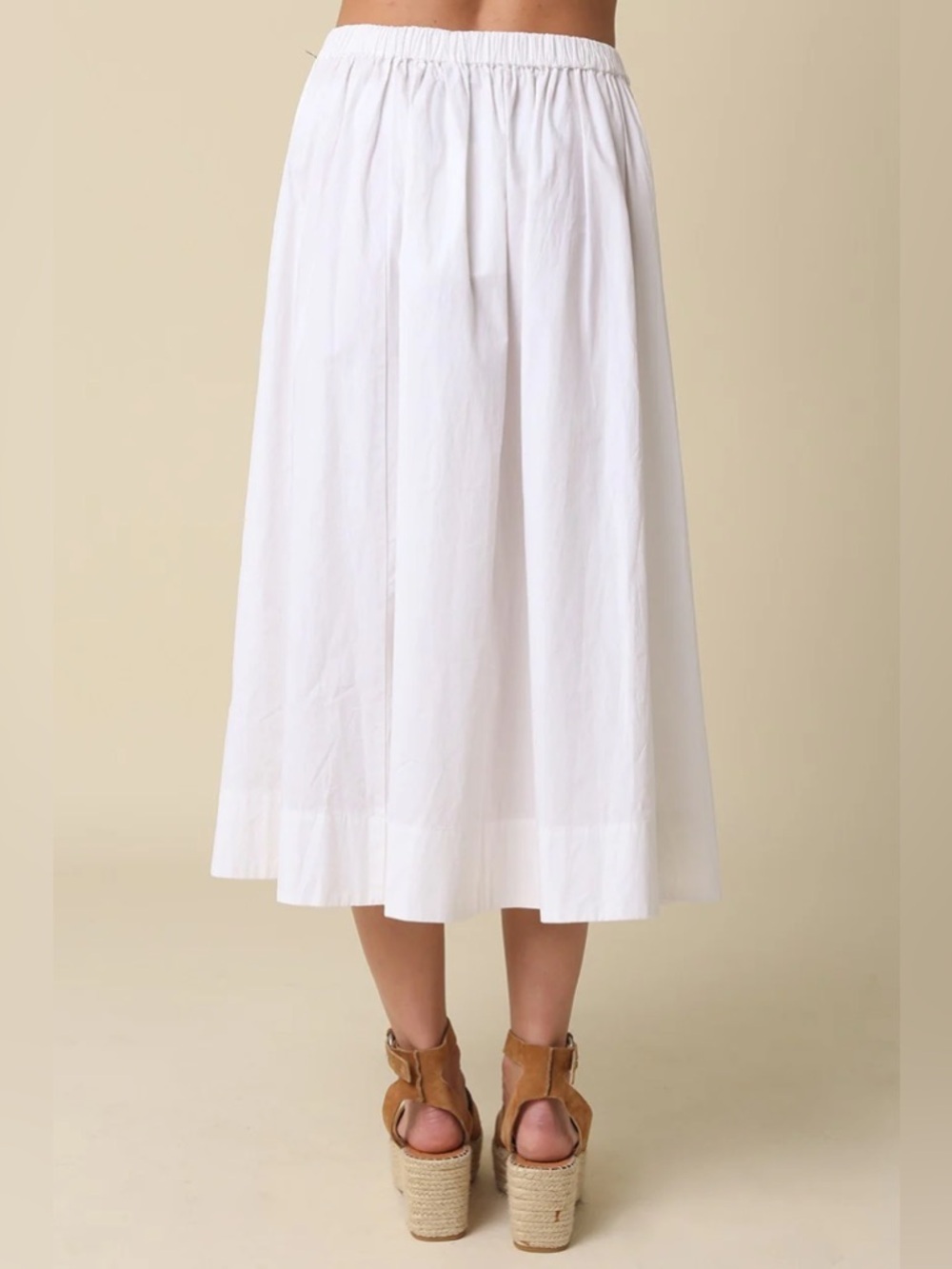 White Poplin Skirt - Picture 6 of 6